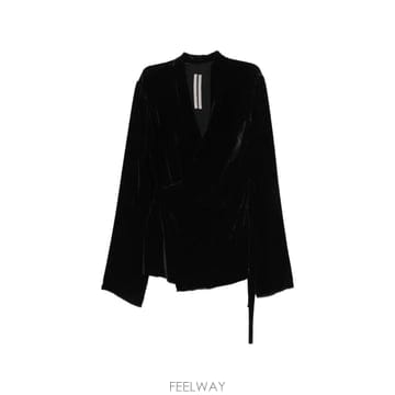 당일배송 릭오웬스 벨벳 랩어라운드 블라우스