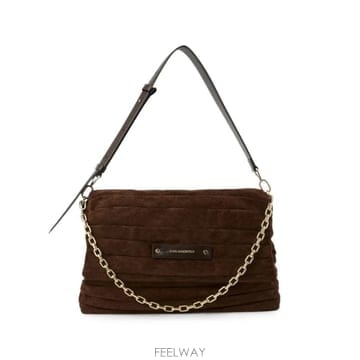 26 FW 칼라거펠트 K 에센셜 플리 미디엄 스웨이드 숄더 백 B4W30361451 TP459413129