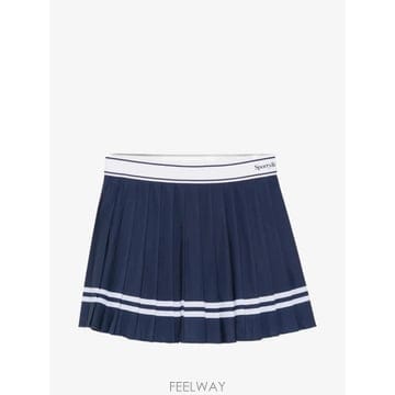 26 FW 스포티앤리치 스트라이프 트리밍 플리츠 테니스 미니 스커트 SK005810300BL TP459140