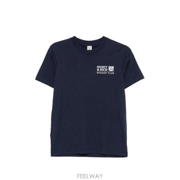 26 FW 스포티앤리치 프로모 로고 프린트 반소매 티셔츠 TO11975431BL106 TP455907751