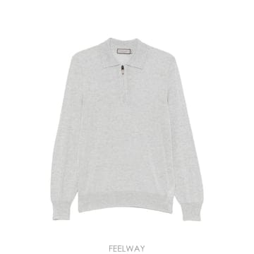 26 FW Canali 쿼터 지퍼 니트 폴로 셔츠 MK01149C0572 TP457154435