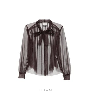 26 FW Forte Forte 시스루 타이 넥 셔츠 15389MYSHIRT TP458231304