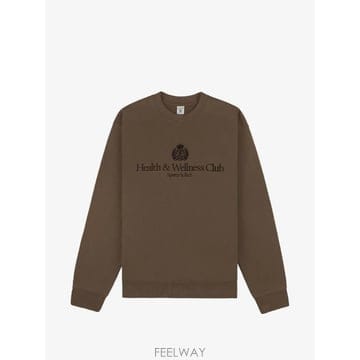 26 FW 스포티앤리치 H W 크레스트 자수 크루 넥 스웨트셔츠 ST098711241BR30 TP455827
