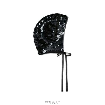 26 FW 시몬 로샤 시퀸 장식 보닛 모자 10531362BLACK TP458139116