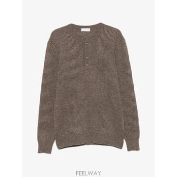 26 FW Roberto Collina ribbed knit henley sweater 263MYB35315
