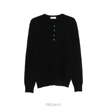 26 FW Roberto Collina ribbed knit henley sweater 263MYB35315