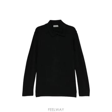 26 FW 요지야마모토 울 레이어드 칼라 스웨터 HWT07170BLACK TP459157611
