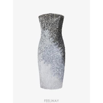 26 FW Elisabetta Franchi 메탈릭 튤 패브릭 드레스 AB02067E2 TP456020085