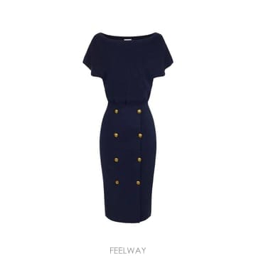 26 FW Elisabetta Franchi 주얼 버튼 니트 드레스 AM03S66E2 TP458137819
