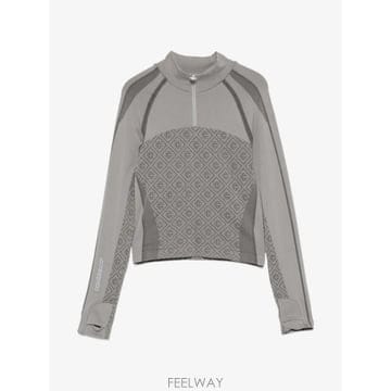 26 FW 카사블랑카 모노그램 프린트 하프 지퍼 탑 WAW26ACT06801 TP459068679