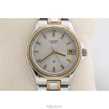 세이코 로렐 Seiko Laurel 18K 골드 베젤 쿼츠 시계 9587-6000