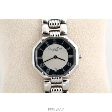 크리스챤 디올 Christian Dior 스윙 옥타곤 블루/실버 다이얼 여성용 쿼츠 D48-106-1