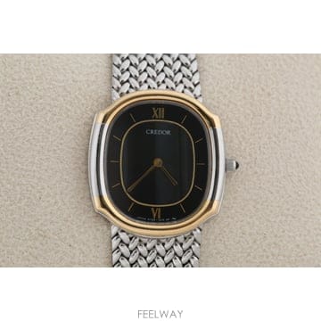 세이코 크레도르 SEIKO Credor 18K 투톤 다이얼 골드 베젤 여성용 쿼츠 6730-5860