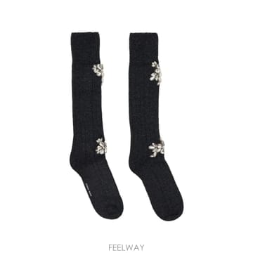 시몬 로샤 jewel embellished ribbed socks 12317328572680 TP725754