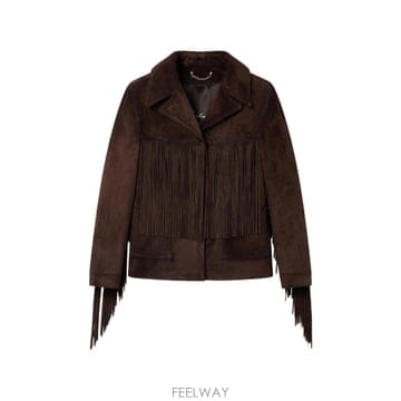 Golden Goose Journey jacket with fringes in waxed calf leath