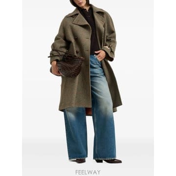 Golden Goose check pattern double breasted wool coat 1231731