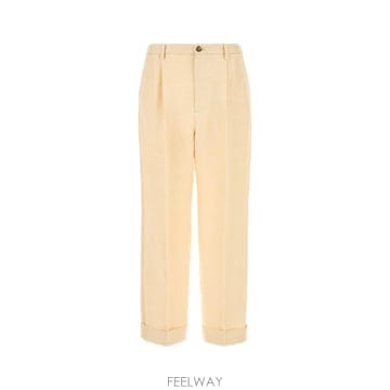 25SS 발렌티노 크림 jute 블렌드 pant 6V3RBM40AKJ581 TP570583023