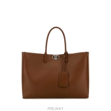 24FW 발렌티노 브라운 레더 미디움 VLogo Locker 쇼핑 백 5Y0B0C93ZZAN58 TP5778