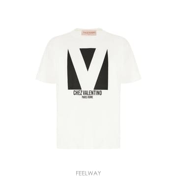 25SS 발렌티노 화이트 코튼 t 셔츠 6V3MG16PAQ9A03 TP579250048