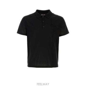 24SS 발렌티노 블랙 코튼 폴로 셔츠 4V0MH03GA250NO TP570378218