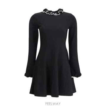 26SS 발렌티노 블랙 비스코스 블렌드 미니 드레스 7B3KD13Y9K50NA TP572409482