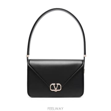 24FW 발렌티노 블랙 레더 VLogo 숄더 백 3W2B0M50IAI0NO TP570365899