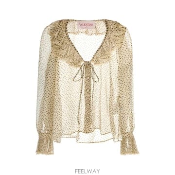25SS 발렌티노 러플 Detailing 셔츠 6B0AB7H3981R8E TP570418718
