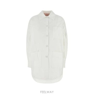 24SS 발렌티노 화이트 코튼 블렌드 오버사이즈 자켓 4B0CJ3F075Y0BO TP570502388