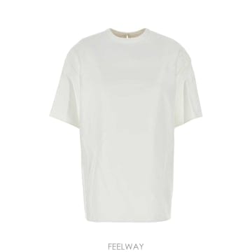 24SS 발렌티노 화이트 코튼 블렌드 t 셔츠 4B0AE9C075Y0BO TP570502200