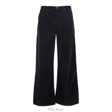 25FW 에이골디 Keira 브라운 팬츠 With 벨트 Loops 앤 와이드 레그 In 코듀로이 워먼 A27