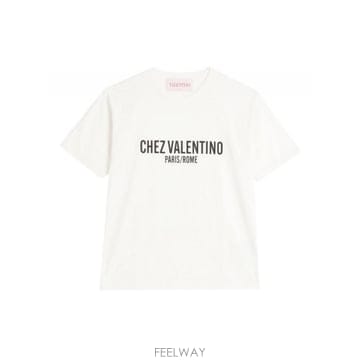 25SS 발렌티노 Chez 발렌티노 프린트 T 셔츠 6V3MG16PAPGA03 TP578508130