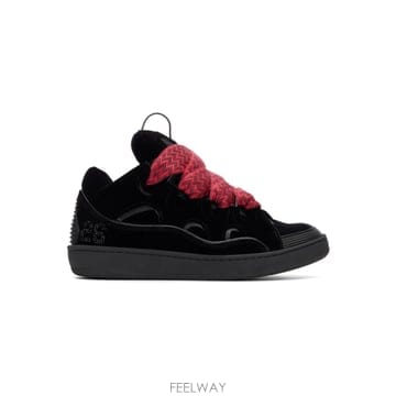 26 FW 랑방 블랙 커브 벨벳 스니커즈 262254M237046
