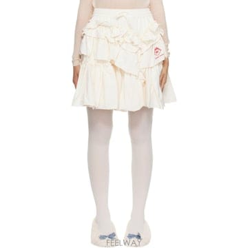 26 FW 시몬 로샤 오프 화이트 adidas Originals 프릴 미디 스커트 262405F092000