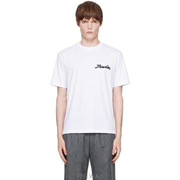 26 FW 랑방 화이트 스몰 리본 코튼 티셔츠 262254M213003