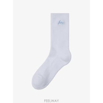 26 FW 스포티앤리치 로고 자수 골지 양말 AC104716326WH100 TP457370416