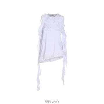 26 FW 블루마린 ruffled strass logo tank top RF6107J5003 TP458525