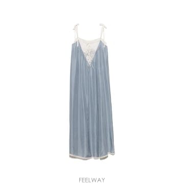 | Other Brand | 26 FW BIMBA Y LOLA  light blue silk dress with lace straps 226 FW BIMBA Y LOLA  light blue silk dress with lace st