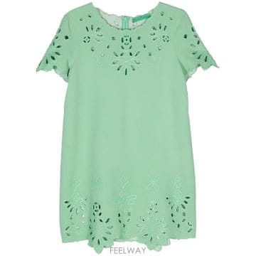 26 FW 에르마노설비노 자수 컷아웃 미니 드레스 D442Q325ILM TP459272289