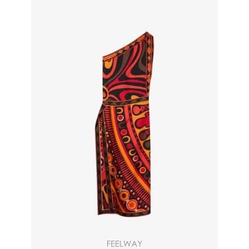26 FW PUCCI 마르모 앤 솔레일 프린트 비대칭 실크 드레스 6HRI806H971 TP458688139
