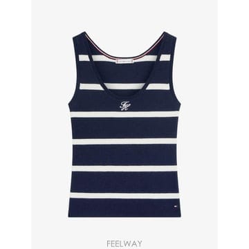 26 FW 타미힐피거 스트라이프 스쿱 넥 탱크 탑 WW0WW48480 TP457199948