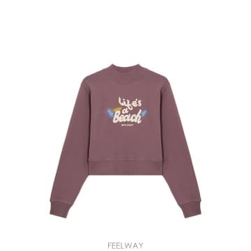 26 FW 팜앤젤스 라이프 비치 크롭 스웨트셔츠 PAWBA04F26FL01383B TP456765357