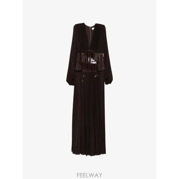 26 FW Elisabetta Franchi V넥 맥시 드레스 ABR1566E2 TP457359390