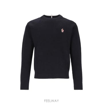 26 FW 몽클레어 그레노블 로고 패치 골지 니트 스웨터 L20979C00002N0561 TP45910411