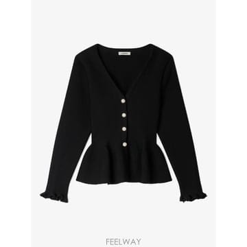 26 FW 산드로 텍스처 페플럼 가디건 SFPCA01364 TP455988082