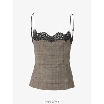 26 FW PINKO 레이스 체크 탑 107472A3FF TP459102767