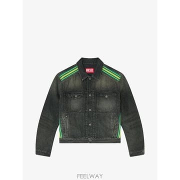 Diesel 26 FW ���� trucker jacket with striped shoulder bands A260860D26 FW ���� trucker jacket with striped shoulder bands 