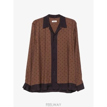 26 FW 산드로 모노그램 패턴 샤크 칼라 셔츠 SHPCM01767 TP456760158