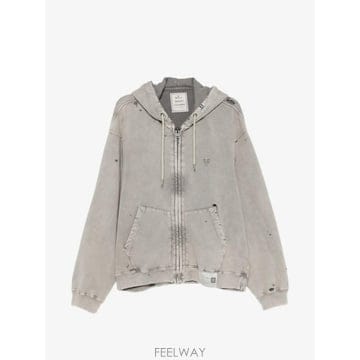 26 FW 메종미하라야스히로 디스트레스드 이펙트 후드 집업 A17PK541 TP458514501
