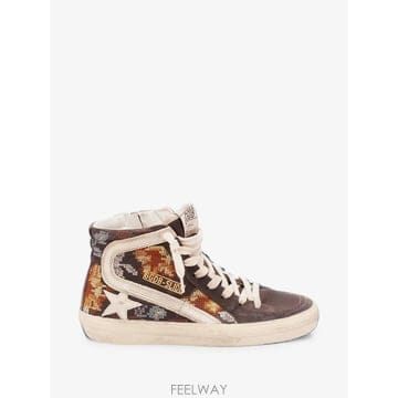 Golden Goose 26 FW Golden Goose Slide in ebony leather with cream star an26 FW Golden Goose Slide in ebony leather with cream s
