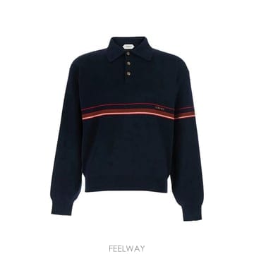 26 FW 베르사체 스트라이프 긴소매 폴로 셔츠 10257441A18340 TP455841927